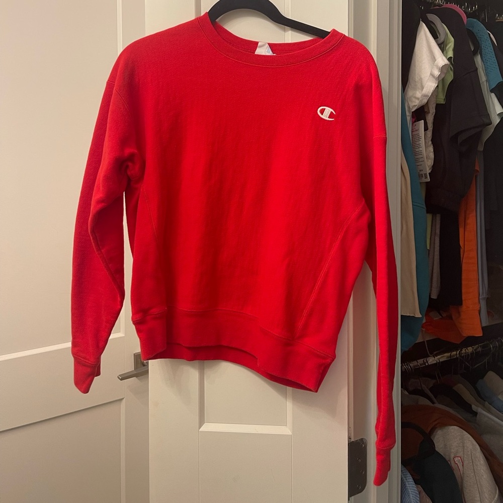 Red Champion Crewneck